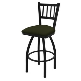 810 Contessa 36" Swivel Bar Stool with Black Wrinkle Finish and Canter Pine Seat, 81036BW010