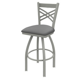 820 Catalina Swivel Stool with Anodized Nickel Finish and Canter Folkstone Grey Seat, AGS-82025AN007 820 Catalina Swivel Stool with Anodized Nickel Finish and Canter Folkstone Grey Seat, AGS-82025AN007