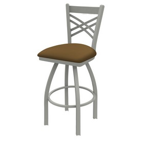 820 Catalina Swivel Stool with Anodized Nickel Finish and Canter Saddle Seat, AGS-82025AN012 820 Catalina Swivel Stool with Anodized Nickel Finish and Canter Saddle Seat, AGS-82025AN012