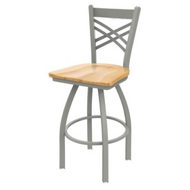 820 Catalina Swivel Stool with Anodized Nickel Finish and Natural Maple Seat, AGS-82025ANNatMpl 820 Catalina Swivel Stool with Anodized Nickel Finish and Natural Maple Seat, AGS-82025ANNatMpl