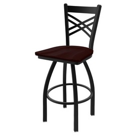 820 Catalina 36" Swivel Bar Stool with Black Wrinkle Finish and Dark Cherry Oak Seat, 82036BWDCOak