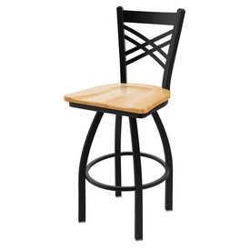 820 Catalina Swivel Stool with Black Wrinkle Finish and Natural Oak Seat, AGS-82025BWNatOak 820 Catalina Swivel Stool with Black Wrinkle Finish and Natural Oak Seat, AGS-82025BWNatOak