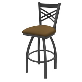 820 Catalina Swivel Stool with Pewter Finish and Canter Saddle Seat, AGS-82025PW012 820 Catalina Swivel Stool with Pewter Finish and Canter Saddle Seat, AGS-82025PW012