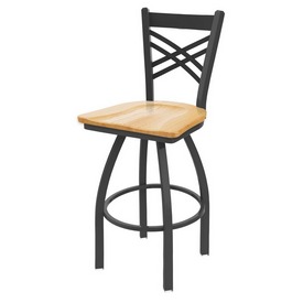 820 Catalina Swivel Stool with Pewter Finish and Natural Oak Seat, AGS-82025PWNatOak 820 Catalina Swivel Stool with Pewter Finish and Natural Oak Seat, AGS-82025PWNatOak