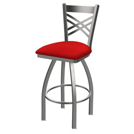 820 Catalina Swivel Stool with Stainless Finish and Canter Red Seat, AGS-82025SS011 820 Catalina Swivel Stool with Stainless Finish and Canter Red Seat, AGS-82025SS011