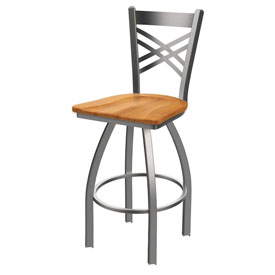 820 Catalina Swivel Stool with Stainless Finish and Medium Maple Seat, AGS-82025SSMedMpl 820 Catalina Swivel Stool with Stainless Finish and Medium Maple Seat, AGS-82025SSMedMpl