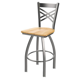 820 Catalina Swivel Stool with Stainless Finish and Natural Maple Seat, AGS-82025SSNatMpl 820 Catalina Swivel Stool with Stainless Finish and Natural Maple Seat, AGS-82025SSNatMpl