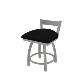 821 Catalina 18" Low Back Swivel Vanity Stool with Anodized Nickel Finish and Black Vinyl Seat, 82118ANBlkVinyl