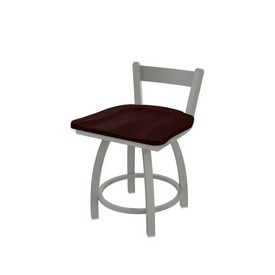 821 Catalina 18" Low Back Swivel Vanity Stool with Anodized Nickel Finish and Dark Cherry Oak Seat, 82118ANDCOak