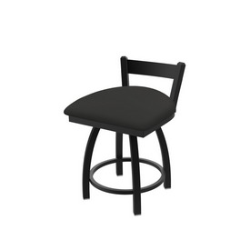 821 Catalina 18" Low Back Swivel Vanity Stool with Black Wrinkle Finish and Canter Iron Seat, 82118BW008