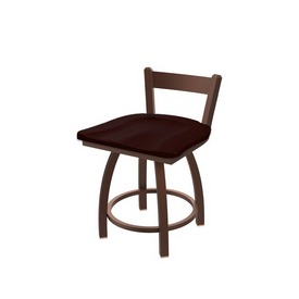 821 Catalina 18" Low Back Swivel Vanity Stool with Bronze Finish and Dark Cherry Oak Seat, 82118BZDCOak
