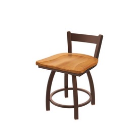 821 Catalina 18" Low Back Swivel Vanity Stool with Bronze Finish and Medium Maple Seat, 82118BZMedMpl