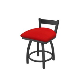 821 Catalina 18" Low Back Swivel Vanity Stool with Pewter Finish and Canter Red Seat, 82118PW011