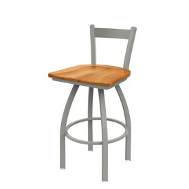 821 Catalina Low Back Swivel Stool with Anodized Nickel Finish and Medium Maple Seat, AGS-82125ANMedMpl 821 Catalina Low Back Swivel Stool with Anodized Nickel Finish and Medium Maple Seat, AGS-82125ANMedMpl