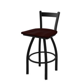 821 Catalina Low Back Swivel Stool with Black Wrinkle Finish and Dark Cherry Oak Seat, AGS-82125BWDCOak 821 Catalina Low Back Swivel Stool with Black Wrinkle Finish and Dark Cherry Oak Seat, AGS-82125BWDCOak