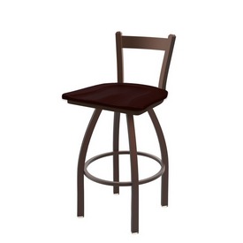821 Catalina Low Back Swivel Stool with Bronze Finish and Dark Cherry Oak Seat, AGS-82125BZDCOak 821 Catalina Low Back Swivel Stool with Bronze Finish and Dark Cherry Oak Seat, AGS-82125BZDCOak
