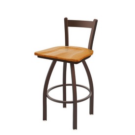 821 Catalina Low Back Swivel Stool with Bronze Finish and Medium Oak Seat, AGS-82125BZMedOak 821 Catalina Low Back Swivel Stool with Bronze Finish and Medium Oak Seat, AGS-82125BZMedOak