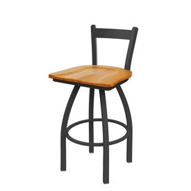 821 Catalina Low Back Swivel Stool with Pewter Finish and Medium Oak Seat, AGS-82125PWMedOak 821 Catalina Low Back Swivel Stool with Pewter Finish and Medium Oak Seat, AGS-82125PWMedOak