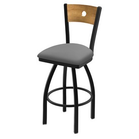 830 Voltaire 36" Swivel Counter Stool with Black Wrinkle Finish, Medium Back, and Canter Folkstone Grey Seat, 83036BWMedMplB007 830 Voltaire 36" Swivel Counter Stool with Black Wrinkle Finish, Medium Back, and Canter Folkstone Grey Seat, 83036BWMedMplB007