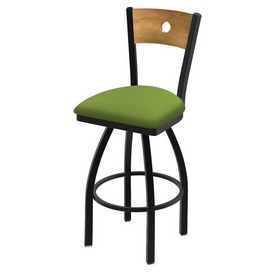 830 Voltaire Swivel Stool with Black Wrinkle Finish, Medium Back and Canter Kiwi Green Seat, AGS-83025BWMedMplB009 830 Voltaire Swivel Stool with Black Wrinkle Finish, Medium Back and Canter Kiwi Green Seat, AGS-83025BWMedMplB009