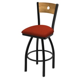 830 Voltaire Swivel Stool with Black Wrinkle Finish, Medium Back and Graph Poppy Seat, AGS-83025BWMedMplB021 830 Voltaire Swivel Stool with Black Wrinkle Finish, Medium Back and Graph Poppy Seat, AGS-83025BWMedMplB021
