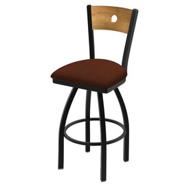 830 Voltaire 36" Swivel Counter Stool with Black Wrinkle Finish, Medium Back, and Rein Adobe Seat, 83036BWMedMplB023