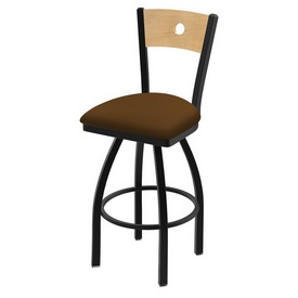 830 Voltaire Swivel Stool with Black Wrinkle Finish, Natural Back and Canter Thatch Seat, AGS-83025BWNatMplB001 830 Voltaire Swivel Stool with Black Wrinkle Finish, Natural Back and Canter Thatch Seat, AGS-83025BWNatMplB001