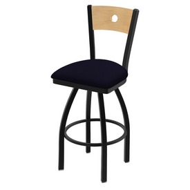 830 Voltaire Swivel Stool with Black Wrinkle Finish, Natural Back and Canter Twilight Seat, AGS-83025BWNatMplB002 830 Voltaire Swivel Stool with Black Wrinkle Finish, Natural Back and Canter Twilight Seat, AGS-83025BWNatMplB002