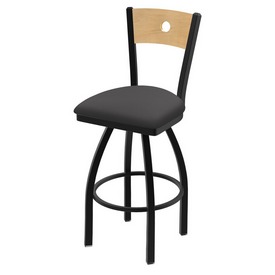 830 Voltaire 36" Swivel Counter Stool with Black Wrinkle Finish, Natural Back, and Canter Storm Seat, 83036BWNatMplB004 830 Voltaire 36" Swivel Counter Stool with Black Wrinkle Finish, Natural Back, and Canter Storm Seat, 83036BWNatMplB004