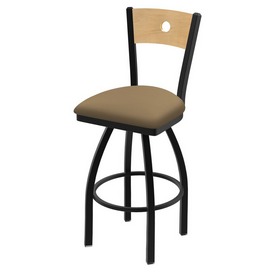 830 Voltaire 36" Swivel Counter Stool with Black Wrinkle Finish, Natural Back, and Canter Sand Seat, 83036BWNatMplB013 830 Voltaire 36" Swivel Counter Stool with Black Wrinkle Finish, Natural Back, and Canter Sand Seat, 83036BWNatMplB013
