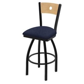 830 Voltaire 36" Swivel Counter Stool with Black Wrinkle Finish, Natural Back, and Graph Anchor Seat, 83036BWNatMplB014 830 Voltaire 36" Swivel Counter Stool with Black Wrinkle Finish, Natural Back, and Graph Anchor Seat, 83036BWNatMplB014
