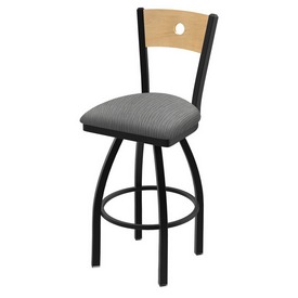 830 Voltaire Swivel Stool with Black Wrinkle Finish, Natural Back and Graph Alpine Seat, AGS-83025BWNatMplB020 830 Voltaire Swivel Stool with Black Wrinkle Finish, Natural Back and Graph Alpine Seat, AGS-83025BWNatMplB020