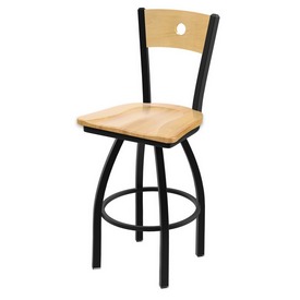830 Voltaire Swivel Stool with Black Wrinkle Finish, Natural Back and Natural Maple Seat, AGS-83025BWNatMplBNatMpl 830 Voltaire Swivel Stool with Black Wrinkle Finish, Natural Back and Natural Maple Seat, AGS-83025BWNatMplBNatMpl