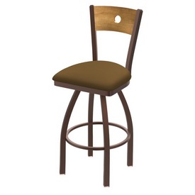 830 Voltaire Swivel Stool with Bronze Finish, Medium Back and Canter Saddle Seat, AGS-83025BZMedMplB012 830 Voltaire Swivel Stool with Bronze Finish, Medium Back and Canter Saddle Seat, AGS-83025BZMedMplB012