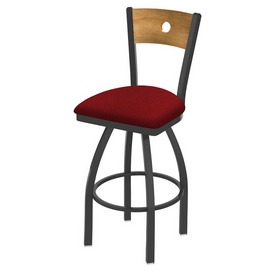 830 Voltaire Swivel Stool with Pewter Finish, Medium Back and Graph Ruby Seat, AGS-83025PWMedMplB016 830 Voltaire Swivel Stool with Pewter Finish, Medium Back and Graph Ruby Seat, AGS-83025PWMedMplB016