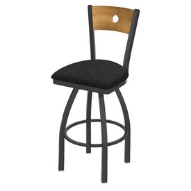 830 Voltaire Swivel Stool with Pewter Finish, Medium Back and Graph Coal Seat, AGS-83025PWMedMplB018 830 Voltaire Swivel Stool with Pewter Finish, Medium Back and Graph Coal Seat, AGS-83025PWMedMplB018
