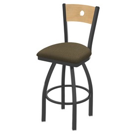 830 Voltaire Swivel Stool with Pewter Finish, Natural Back and Graph Cork Seat, AGS-83025PWNatMplB017 830 Voltaire Swivel Stool with Pewter Finish, Natural Back and Graph Cork Seat, AGS-83025PWNatMplB017