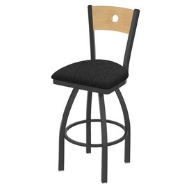 830 Voltaire Swivel Stool with Pewter Finish, Natural Back and Graph Coal Seat, AGS-83025PWNatMplB018 830 Voltaire Swivel Stool with Pewter Finish, Natural Back and Graph Coal Seat, AGS-83025PWNatMplB018