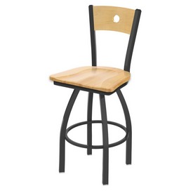 830 Voltaire Swivel Stool with Pewter Finish, Natural Back and Natural Maple Seat, AGS-83025PWNatMplBNatMpl 830 Voltaire Swivel Stool with Pewter Finish, Natural Back and Natural Maple Seat, AGS-83025PWNatMplBNatMpl