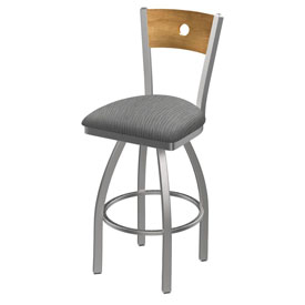 830 Voltaire Swivel Counter Stool with Stainless Finish, Medium Back, and Graph Alpine Seat, AGS-83025SSMedMplB020 830 Voltaire Swivel Counter Stool with Stainless Finish, Medium Back, and Graph Alpine Seat, AGS-83025SSMedMplB020