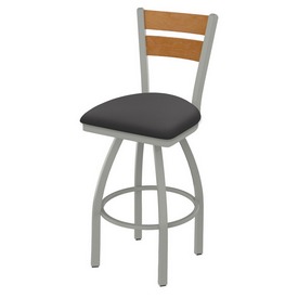 832 Thor Swivel Stool with Anodized Nickel Finish, Medium Back and Canter Storm Seat, AGS-83225ANMedMpl004 832 Thor Swivel Stool with Anodized Nickel Finish, Medium Back and Canter Storm Seat, AGS-83225ANMedMpl004