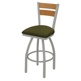 832 Thor Swivel Stool with Anodized Nickel Finish, Medium Back and Graph Parrot Seat, AGS-83225ANMedMpl015 832 Thor Swivel Stool with Anodized Nickel Finish, Medium Back and Graph Parrot Seat, AGS-83225ANMedMpl015