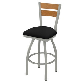 832 Thor Swivel Stool with Anodized Nickel Finish, Medium Back and Black Vinyl Seat, AGS-83225ANMedMplBlkVinyl 832 Thor Swivel Stool with Anodized Nickel Finish, Medium Back and Black Vinyl Seat, AGS-83225ANMedMplBlkVinyl