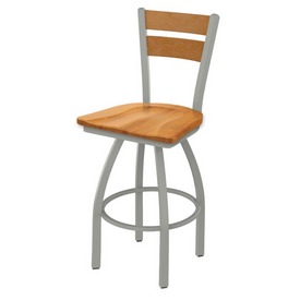 832 Thor Swivel Stool with Anodized Nickel Finish, Medium Back and Medium Maple Seat, AGS-83225ANMedMplMedMpl 832 Thor Swivel Stool with Anodized Nickel Finish, Medium Back and Medium Maple Seat, AGS-83225ANMedMplMedMpl