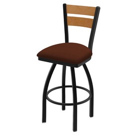 832 Thor Swivel Stool with Black Wrinkle Finish, Medium Back and Rein Adobe Seat
