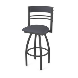 860 Hunter Swivel Stool with Pewter Finish and Canter Storm Seat and Back, AGS-86025PW004 860 Hunter Swivel Stool with Pewter Finish and Canter Storm Seat and Back, AGS-86025PW004