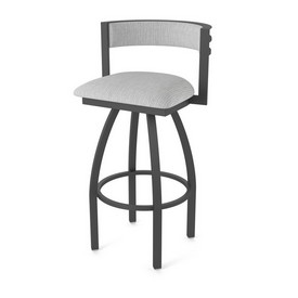 861 Artemis Swivel Stool with Pewter Finish and Graph Alpine Seat and Back, AGS-86125PW020 861 Artemis Swivel Stool with Pewter Finish and Graph Alpine Seat and Back, AGS-86125PW020