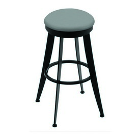 900 Laser 30" Swivel Bar Stool with Black Wrinkle Finish and Canter Folkstone Grey Seat, 90030BW007