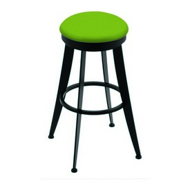 900 Laser 30" Swivel Bar Stool with Black Wrinkle Finish and Canter Kiwi Green Seat, 90030BW009