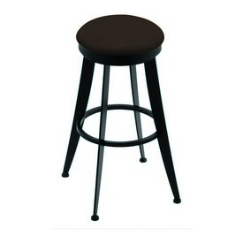 900 Laser 30" Swivel Bar Stool with Black Wrinkle Finish and Rein Coffee Seat, 90030BW025